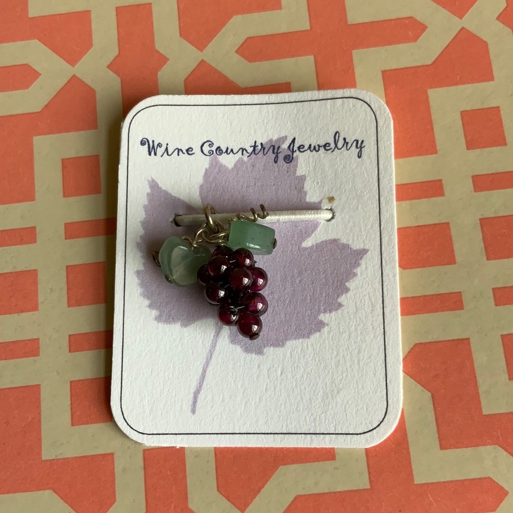 Mira Jewelry Wine Country Garnet Grapes Charm